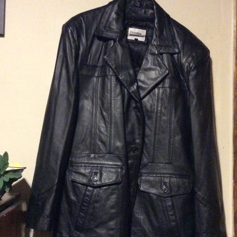 Men’s Leather Warehouse Leather Blazer Jacket New